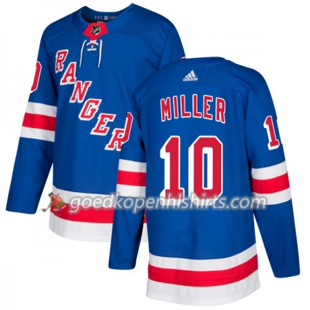New York Rangers J.T. Miller 10 Adidas 2017-2018 Royal Authentic Shirt - Mannen